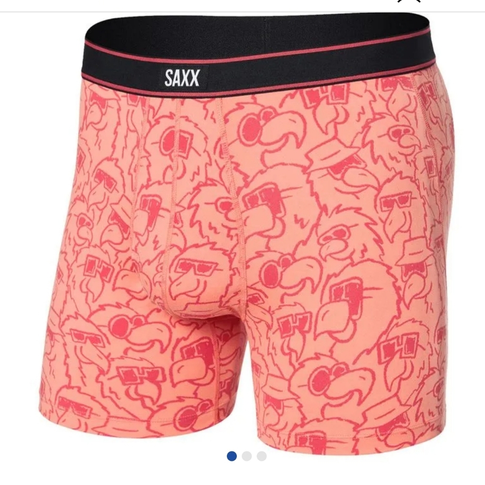 SAXX Daytripper Boxer Brief Underwear Parrot Party/Fusion Coral Size Small